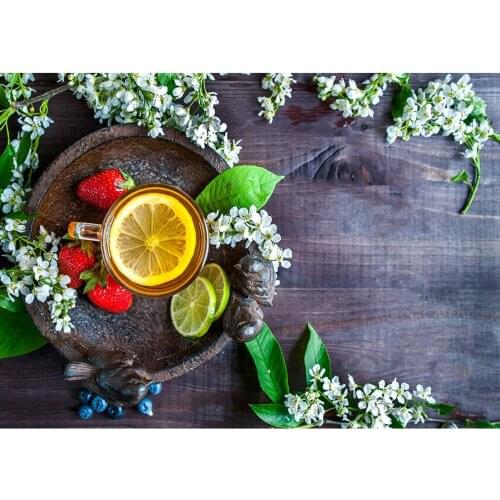 Retro Wooden Plank Texure Flowers Fruit Photography Backgrounds Vinyl Photo Backdrops for Photo Studio Baby Children Photophone