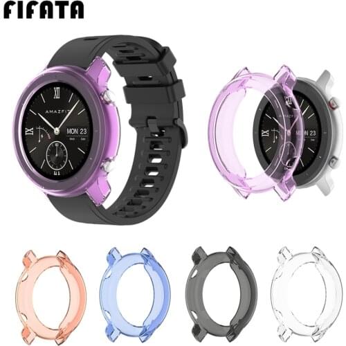 FIFATA TPU Case Soft Protective Cover For Xiaomi Huami Amazfit GTR Smart Watch Bumper Shell Frame For Amazfit GTR 47mm 42mm