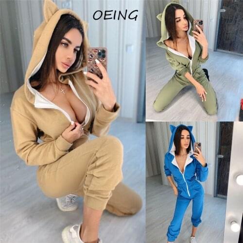 Women Sportwear Sets Tracksuit Zip Up Sweat Hoodies Two Piece Jumpsuit Exercise Clothing Ladies Fitness Suits