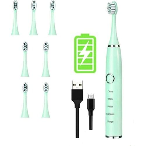 Automatic Sonic Electric Toothbrush Smart Timer Replaceable Ipx7 Waterproof Toothbrush Rechargeable Soft Fur Toothbrush