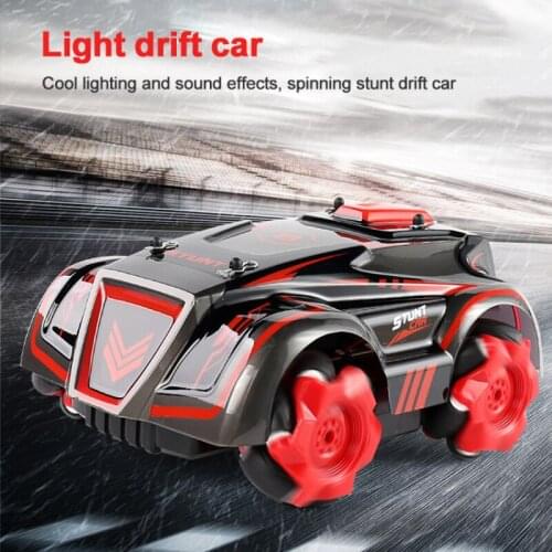 1pc Childrens Simulation Remote Control Car Car Stunt Car RC Rotary Drift Lamp With Light Band Music Boy For Kids Adults Gift