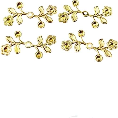 20pcs 13x31mm Metal Flower Filigree Wraps Crafts Gift Decoration DIY Cosplay Bridal hair accessories Wholesale Charms