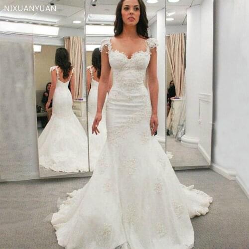 White Lace Mermaid Wedding Dresses Sweetheart Wedding Gowns Bride Dresses Robe De Mariee