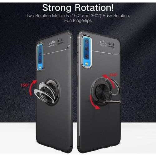 For Samsung Galaxy A7 2018 Case A750 360 Degree Ring Finger Holder Car Magnet Phone Case For Samsung A7 2018 SM-A750 Phone Cases
