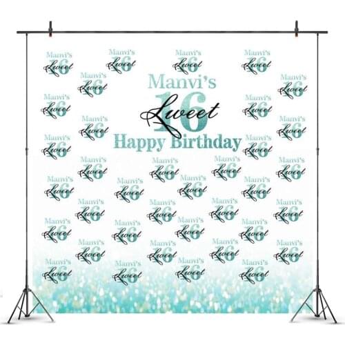 Customized 16th Birthday Photography Backdrop Boys Happy Birthday Party Photo Studio Background Decor Banner Prop