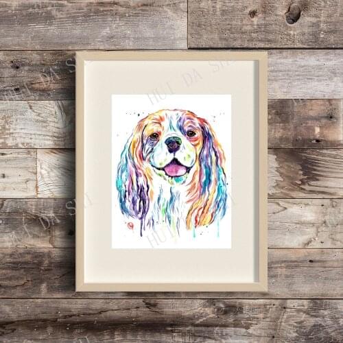 Cavalier King Charles Spaniel,Dog Dog Decor, Dog Lover Gift, Dog Memorial, Pet Portrait, Art Prints, Watercolor Painting