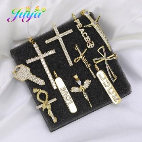 Juya DIY Religious Jewelry Components Supplies Luxury Saint Cross Charms Accessories For Prayer Christian Jesus Jewelry Making