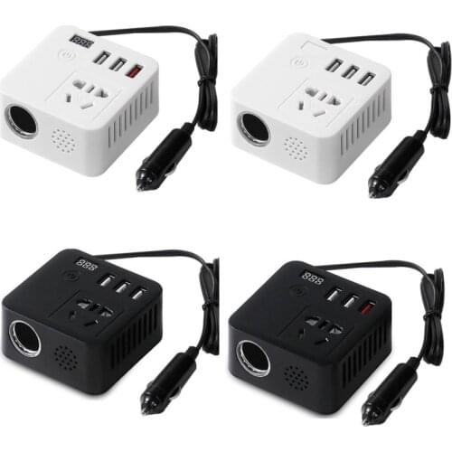 3XUB Auto Charger Converter DC 12V/24V to 220V Digital Converter Fasting Charging with Cigarette Lighter Holes