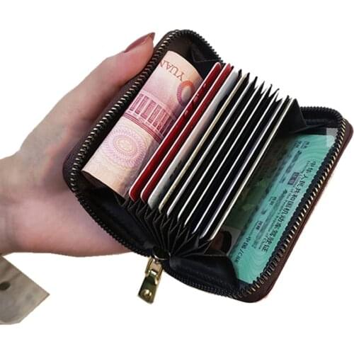 Women Fashion RFID Card Credit Bag Holder Wallet Men Business Holders Case PU Leather Organizer Tassel Zipper Mini Coin Purse