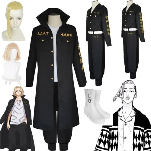 Anime Tokyo Revengers Manjiro Sano Cosplay Costume Wig Tokyo Manji Gang Ken Ryuguji President Llaveros Jacket Halloween men kids