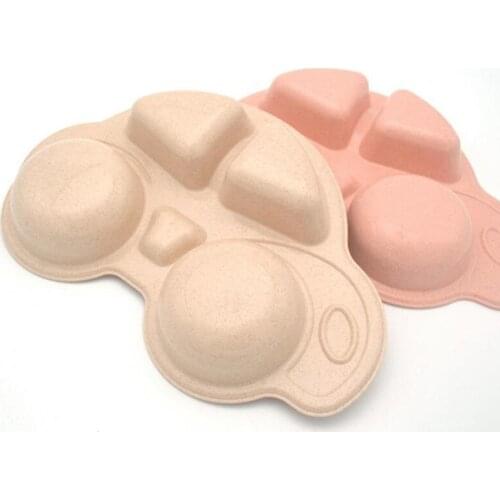 Creative wheat straw automobile model lunch box childrens lunch plate students'breakfast plate family baby separating plate