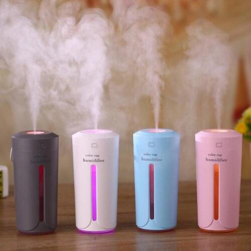 230ML Mini Air Humidifier Ultrasonic USB Humidifier Romantic 7 Color Lights Skin Nano Spray Essential Oil Diffuser Car Purifier