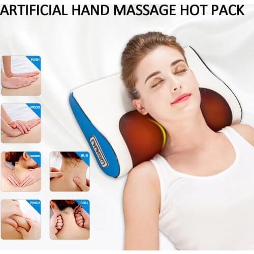 Multi-Functional Neck Cushions Massager Massage Pillow Body Hot Compress 16 Heads Constant Temperature Heating Back