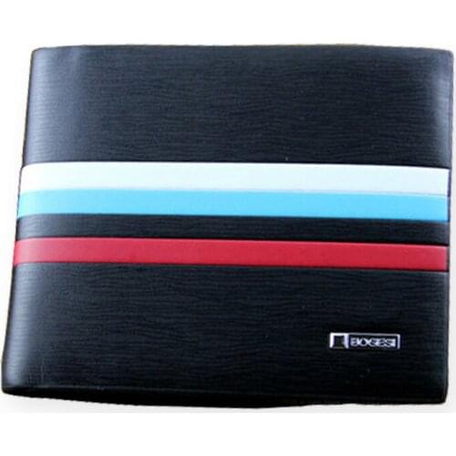 2016 Fashion Design Men Wallets Quality PU Leather Short Black Brown 3 Fold Stitching Card Holder Purse Wallet Free shipping