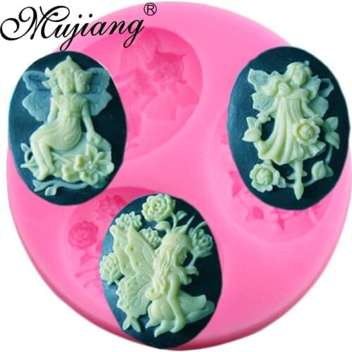 Mujiang Angel Fairy Silicone Fondant Molds Sugarcraft Party Cake Decorating Tools Candy Clay Chocolate Gumpaste Moulds