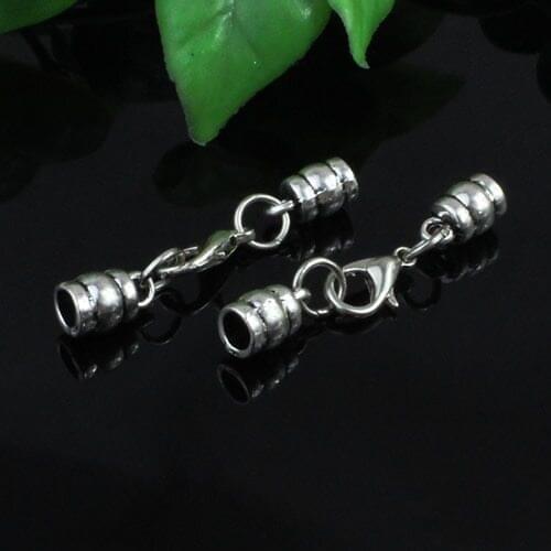 10sets/lot Fashion Zinc Alloy Cord End Caps Set Fit 3.5mm Cord for Necklace Bracelet Connectors Clasp Total Length:37mm K05207