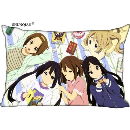 Custom Pillowcase Light young girls animation Rectangle Zipper Polyester Cotton Pillow Cover Size 45x35cm (one side) Print