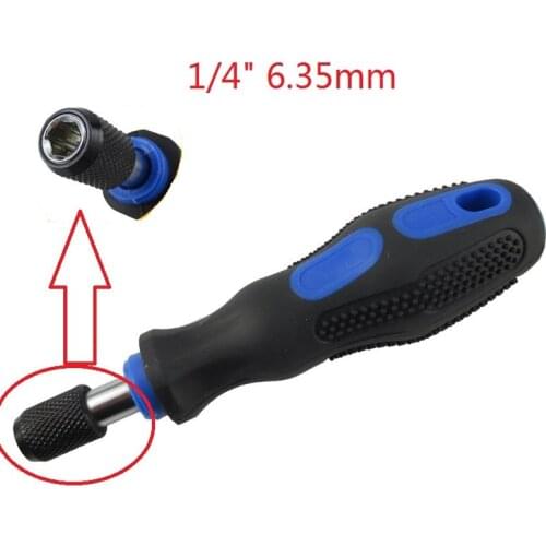 New 1Pc Multi-function 1/4" 6.35mm Non-slip Dismountable Soft Rubber Screwdriver Handle