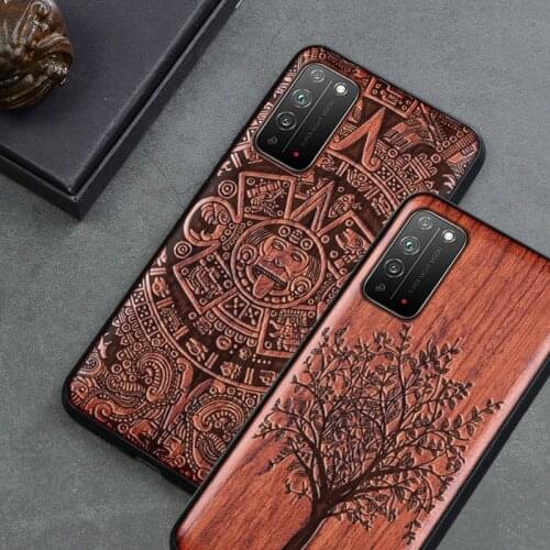 2020 New Huawei Honor X10 Case Slim Wood Back Cover TPU Bumper Case For Huawei Honor X10 Phone Cases Honor X10