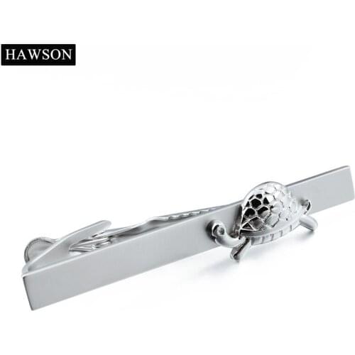 Novelty Animal Tie Bar for Men Silver Color Turtle Necktie Pin Clasp Clip
