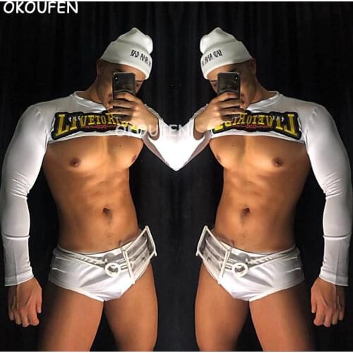 New white sexy Christmas theme party costums nightclub bar ds men and women sexy party dj performance set