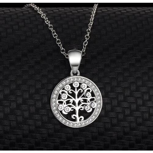S925 Sterling Silver Round tree Necklace Europe And The United States Simplicity Tree of Life Ladies Secklace Jewelry Pendant