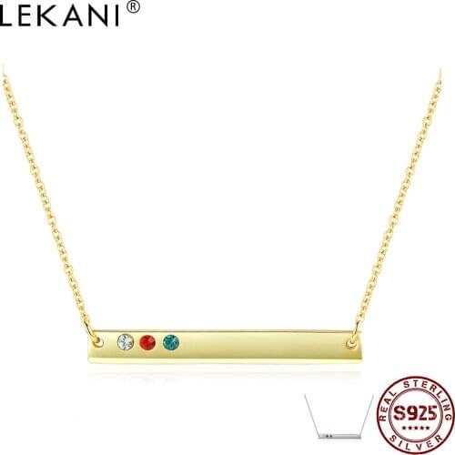 LEKANI 925 Sterling Silver Necklace Simple Fashion Design Jewelry Hot Sale Luxury Brand Necklace For Women Anniversary Gifts