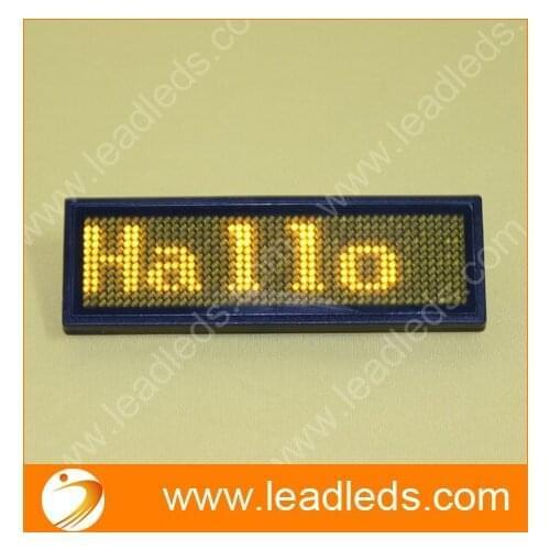 Rechargeable led name tag badge support German and other multi languages