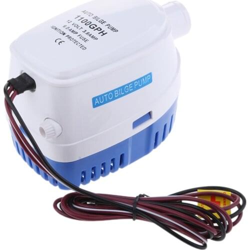 1100GPH 12V Automatic Bilge Pump Marine Boat Yacht Submersible 1.15'' Outlet Boat Auto Bilge Water Pump ABS Plastic