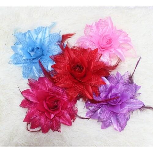 6pcs flower Feather Fascinator Flapper Headband Headwear Hair Accessories Clip Brooch Wedding Hairpin Lots school kids giifts