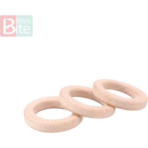 Bite Bites 5PC Baby Teether Beech Diamond Edge Wooden Rings Teething Rodent Bracelet Baby Chewing Trolley For Childrens Product