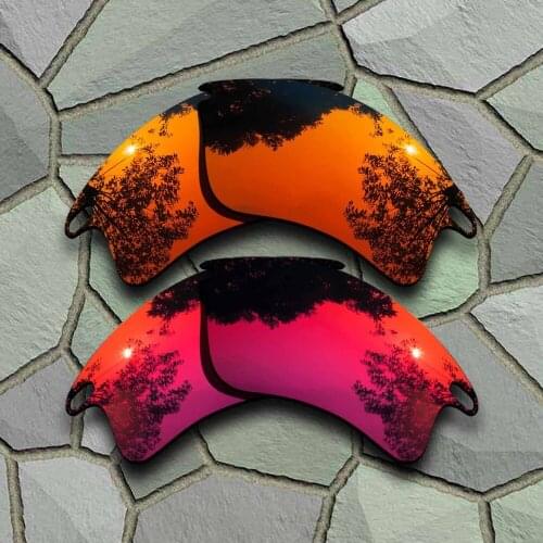 Red Orange&Violet Red Sunglasses Polarized Replacement Lenses for Oakley Fast Jacket XL