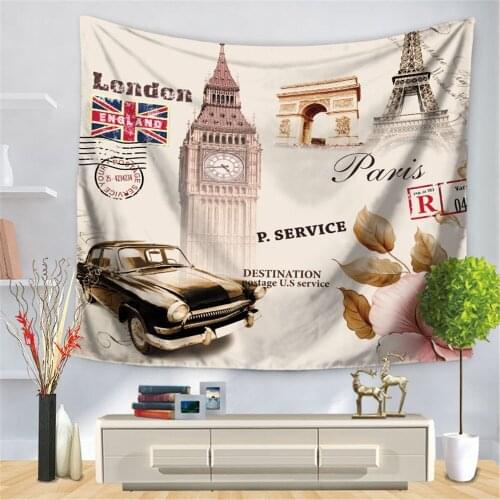 Modern Rectangle Digital Printing Tapestry Famous Building Beach Towel Cushion