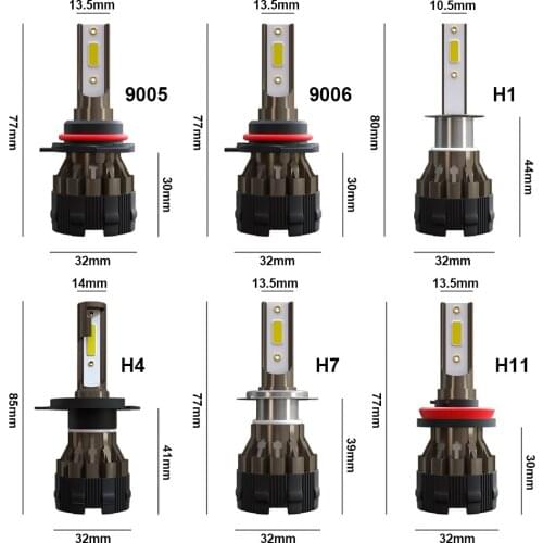 2pcs H4 HB2 9003 H1 H7 H11 H8 H9 9005 HB3 9006 HB4 Led Headlight Bulbs 36W 6000LM Car Styling LED 6000K White
