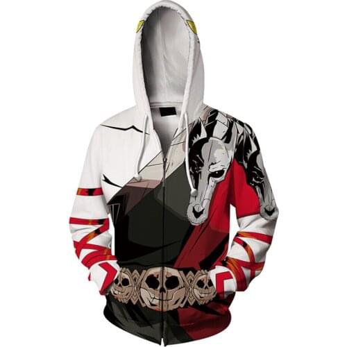 Hades Zagreus Cosplay Hoodie 3D Printed Hooded Sweatshirt Men Women Casual Zip Up Jacket Coat Pullover