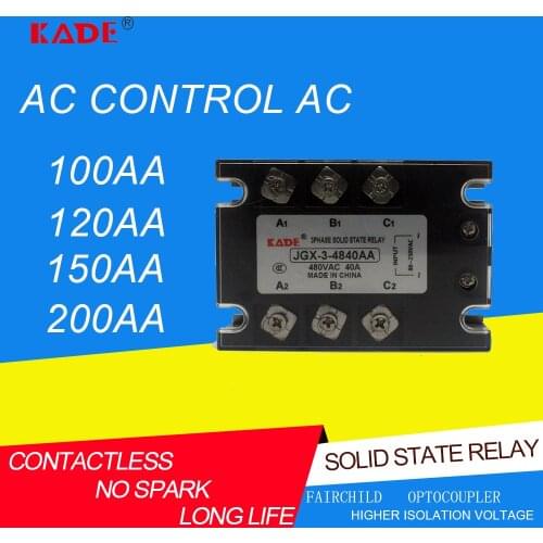 Jgx/SSR 100AA/120AA/150AA/200AA AC Control AC Three Phase Solid State Relay 480VAC 80-250VAC