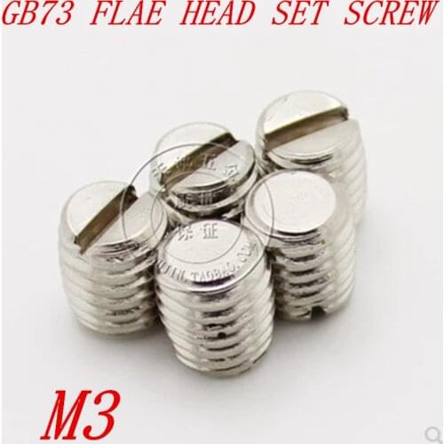 1000Pcs/lot GB73 M3*3/4/5/6/8/10 304 Stainless Steel Metric Thread Grub Screws Flat Point slotted Set Screws
