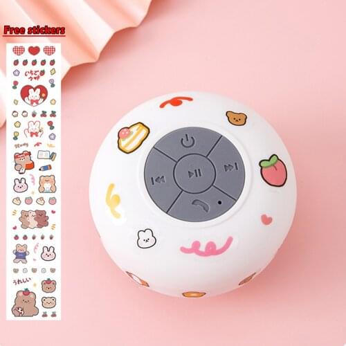 Waterproof Bluetooth Shower Speaker with Suction Cup Stereo Wireless Loudspeaker Universal Music Player Box Built-in Microphone