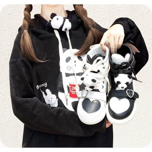 Korean Harajuku Style High help Bowknot Princess Kawaii Girl Women Shoes Tea Party Cos Loli Round Head Women Shoes Halloween