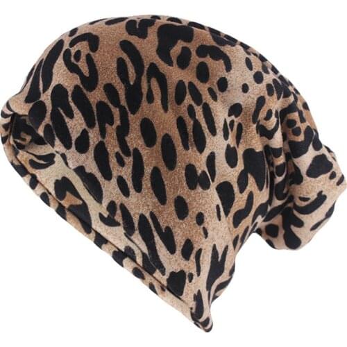 Winter Hip Hop Beanies Women Fashion Leopard Print Warm Hat Caps Dot Spring Autumn Cotton Beanies Skullies Two Used Hats Scarf