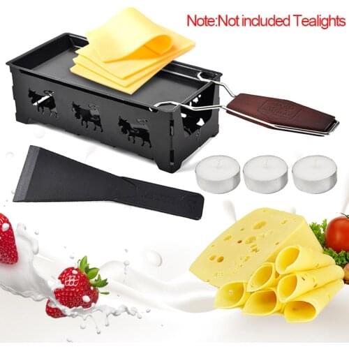 1set Kitchen Baking Tool Non-Stick Mini Cheese Baking Pan Portable Swiss Cheese Raclette Grill Plate Rotaster Bakeware OvenTray