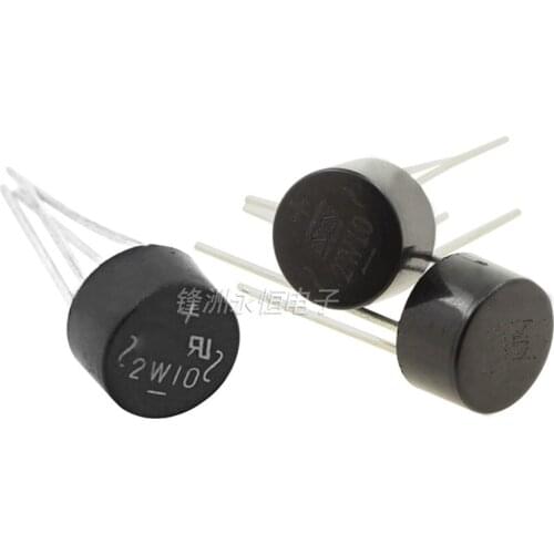 10PCS 2W10 2A1000V Rectifier Bridge Stack 2A Round Bridge Brand New (Can Replace 2W06 2W08)