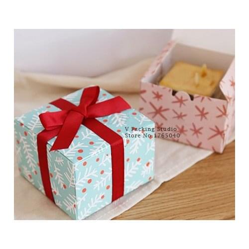 10x10x7cm baby blue/Pink colour paper box /Biscuit /Tea canndy sugar cake boxes chocolate food packing box 100pcs/lot