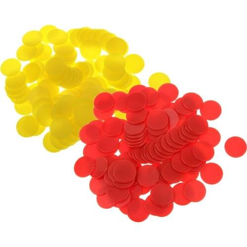200PCS 1.8 x 1.8cm Opaque Plastic Board Game Counters Numeracy Teaching Red Yellow For Casino Board Game Counters Kid Learning