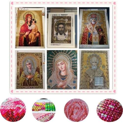 2019 Diy Diamond Embroidery Icon Religion Rhinestones Cross Stitch Kits Mosaic Handicrafts 5D Crystal Diamond Painting gift zx
