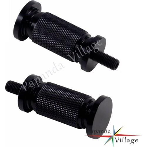 2X Black Motorcycle CNC Shifter Peg Custom Footrest Shift Pegs for Harley Road King Cafe Racer Chopper Bobber Softail