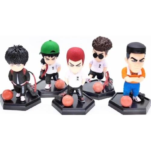 5pcs Basketball SLAM DUNK Sakuragi Hanamichi PVC Action Figures Rukawa Kaede Akagi Takenori Mitsui Hisashi Collection Model Toys