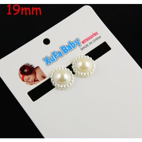 ABS 19mm Artificial Round Pearl Acrylic Rhinestone Buttons Half Pearl Accessories for Flower 100pcs/lot PJ14