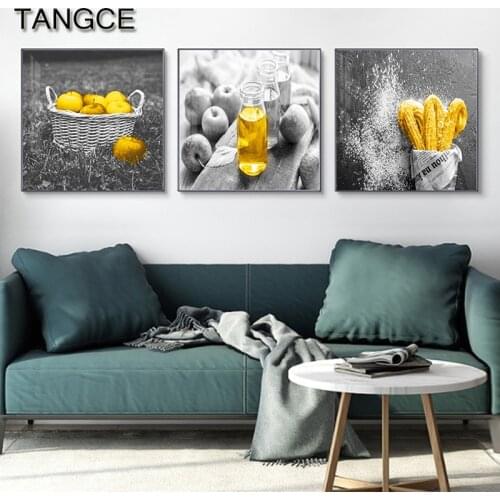 Abstract Delicious Food Posters Prints Nordic High Tea Canvas Painting for Dining Room Restaurant Modern Grey Wall Art Pictures