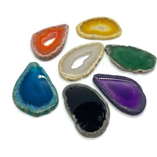 Irregular Shape Agate Pendant, Crude Agate Necklace Pendant, for DIY Fashion Necklace Bracelet Earrings Ladies Accessories